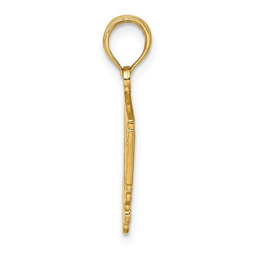 14k Yellow Gold Pittsburgh Pennsylvania Tram Cable Car Incline Pendant Charm