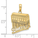Carregar imagem no visualizador da galeria, 14k Yellow Gold Pittsburgh Pennsylvania Tram Cable Car Incline Pendant Charm
