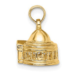 Load image into Gallery viewer, 14k Yellow Gold Washington DC Jefferson Memorial Building 3D Pendant Charm
