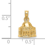Load image into Gallery viewer, 14k Yellow Gold Washington DC Jefferson Memorial Building 3D Pendant Charm
