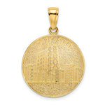 Lataa kuva Galleria-katseluun, 14k Yellow Gold Chicago Illinois Skyline Round Disc Medallion Pendant Charm
