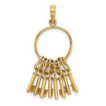 Load image into Gallery viewer, 14k Yellow Gold I Love You Keys Chain 3D Moveable Pendant Charm
