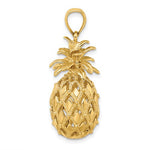 Afbeelding in Gallery-weergave laden, 14k Yellow Gold Pineapple 3D Pendant Charm
