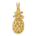 Afbeelding in Gallery-weergave laden, 14k Yellow Gold Pineapple 3D Pendant Charm
