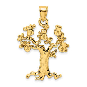 money tree lucky charm 14k Yellow Gold Money Tree Lucky Symbol Large Pendant Charm – CKL INTERNATIONAL