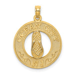 Load image into Gallery viewer, 14k Yellow Gold Ocean City New Jersey NJ Flip Flop Sandal Pendant Charm
