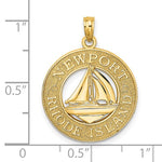 Load image into Gallery viewer, 14k Yellow Gold Newport RI Rhode Island Sailboat Pendant Charm
