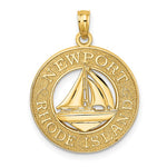 Φόρτωση εικόνας στο εργαλείο προβολής Συλλογής, 14k Yellow Gold Newport RI Rhode Island Sailboat Pendant Charm
