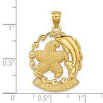 Load image into Gallery viewer, 14k Yellow Gold Florida Dolphin Starfish Wave Pendant Charm
