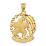 Afbeelding in Gallery-weergave laden, 14k Yellow Gold Florida Dolphin Starfish Wave Pendant Charm
