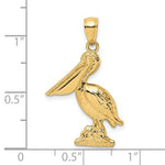 Indlæs billede til gallerivisning 14k Yellow Gold Pelican Bird 3D Pendant Charm
