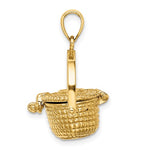 Charger l&#39;image dans la galerie, 14k Yellow Gold Nantucket Basket 3D Pendant Charm
