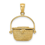 Load image into Gallery viewer, 14k Yellow Gold Nantucket Basket 3D Pendant Charm
