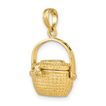 Загрузить изображение в средство просмотра галереи, 14k Yellow Gold Nantucket Basket 3D Pendant Charm
