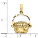 Załaduj obraz do przeglądarki galerii, 14k Yellow Gold Nantucket Basket 3D Pendant Charm
