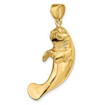 Afbeelding in Gallery-weergave laden, 14k Yellow Gold Manatee 3D Large Pendant Charm
