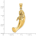 Afbeelding in Gallery-weergave laden, 14k Yellow Gold Manatee 3D Large Pendant Charm
