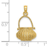 Ladda upp bild till gallerivisning, 14k Yellow Gold Basket Moveable 3D Pendant Charm
