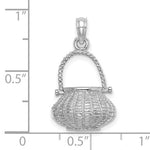 Φόρτωση εικόνας στο εργαλείο προβολής Συλλογής, 14k White Gold Basket Moveable 3D Pendant Charm
