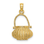 Carica l&#39;immagine nel visualizzatore di Gallery, 14k Yellow Gold Basket Moveable 3D Pendant Charm
