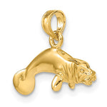 Carica l&#39;immagine nel visualizzatore di Gallery, 14k Yellow Gold Manatee 3D Pendant Charm
