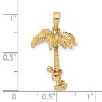 Load image into Gallery viewer, 14k Yellow Gold Coconut Tree Moveable Man 3D Pendant Charm
