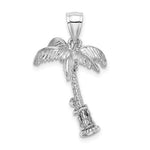 Load image into Gallery viewer, 14k White Gold Coconut Tree Moveable Man 3D Pendant Charm
