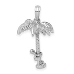 Load image into Gallery viewer, 14k White Gold Coconut Tree Moveable Man 3D Pendant Charm
