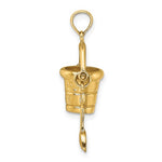 Load image into Gallery viewer, 14k Yellow Gold Ocean City NJ New Jersey Beach Bucket Pail Shovel 3D Pendant Charm
