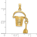Load image into Gallery viewer, 14k Yellow Gold Ocean City NJ New Jersey Beach Bucket Pail Shovel 3D Pendant Charm
