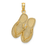 Load image into Gallery viewer, 14k Yellow Gold Ocean City Flip Flops Sandals Pendant Charm
