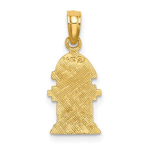 14k Yellow Gold Fire Hydrant Firefighter Pendant Charm