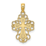 Load image into Gallery viewer, 14k Yellow Gold Lace Trim Cross Pendant Charm

