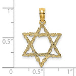 Cargar imagen en el visor de la galería, 14k Yellow Gold Star of David Textured Pendant Charm
