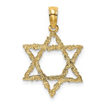 Load image into Gallery viewer, 14k Yellow Gold Star of David Textured Pendant Charm
