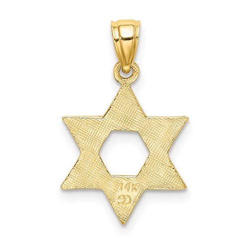14k Yellow Gold Star of David Pendant Charm