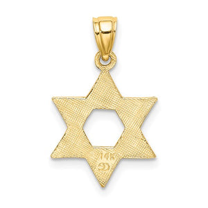 14k Yellow Gold Star of David Pendant Charm