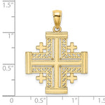 Afbeelding in Gallery-weergave laden, 14k Yellow Gold Jerusalem Cross Cut Out Pendant Charm
