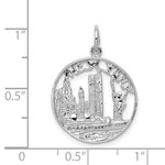 Load image into Gallery viewer, 14k White Gold New York City Skyline Statue Liberty Pendant Charm

