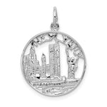 Cargar imagen en el visor de la galería, 14k White Gold New York City Skyline Statue Liberty Pendant Charm
