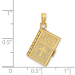Загрузить изображение в средство просмотра галереи, 14k Yellow Gold Santa Biblia Spanish Holy Bible Book Cross Pendant Charm
