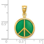 Afbeelding in Gallery-weergave laden, 14k Yellow Gold Enamel Peace Sign Symbol 3D Pendant Charm
