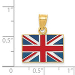 Lataa kuva Galleria-katseluun, 14k Yellow Gold Enamel United Kingdom UK Flag Pendant Charm
