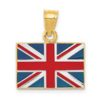 画像をギャラリービューアに読み込む, 14k Yellow Gold Enamel United Kingdom UK Flag Pendant Charm
