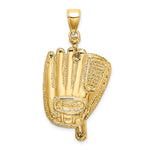 Load image into Gallery viewer, 14k Yellow Gold Baseball Bat Glove 3D Large Pendant Charm
