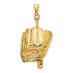 Afbeelding in Gallery-weergave laden, 14k Yellow Gold Baseball Bat Glove 3D Large Pendant Charm
