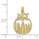 Lataa kuva Galleria-katseluun, 14K Yellow Gold New York City Skyline NY Empire State Big Apple Pendant Charm
