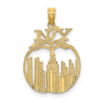 Kép betöltése a galériamegjelenítőbe: 14K Yellow Gold New York City Skyline NY Empire State Big Apple Pendant Charm

