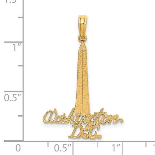 14k Yellow Gold Washington DC Monument Pendant Charm