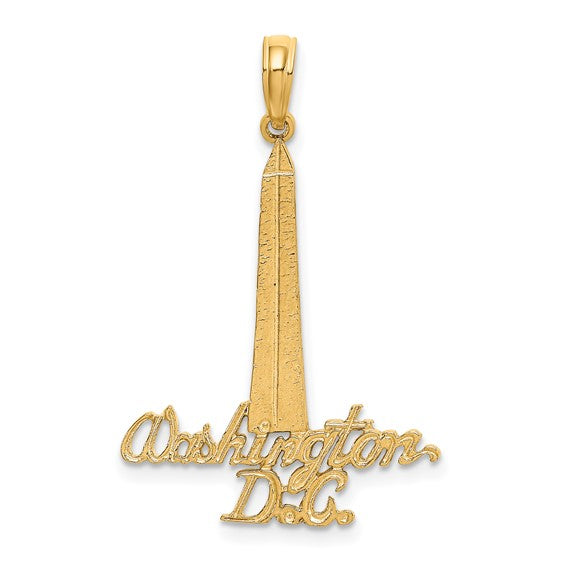 14k Yellow Gold Washington DC Monument Pendant Charm